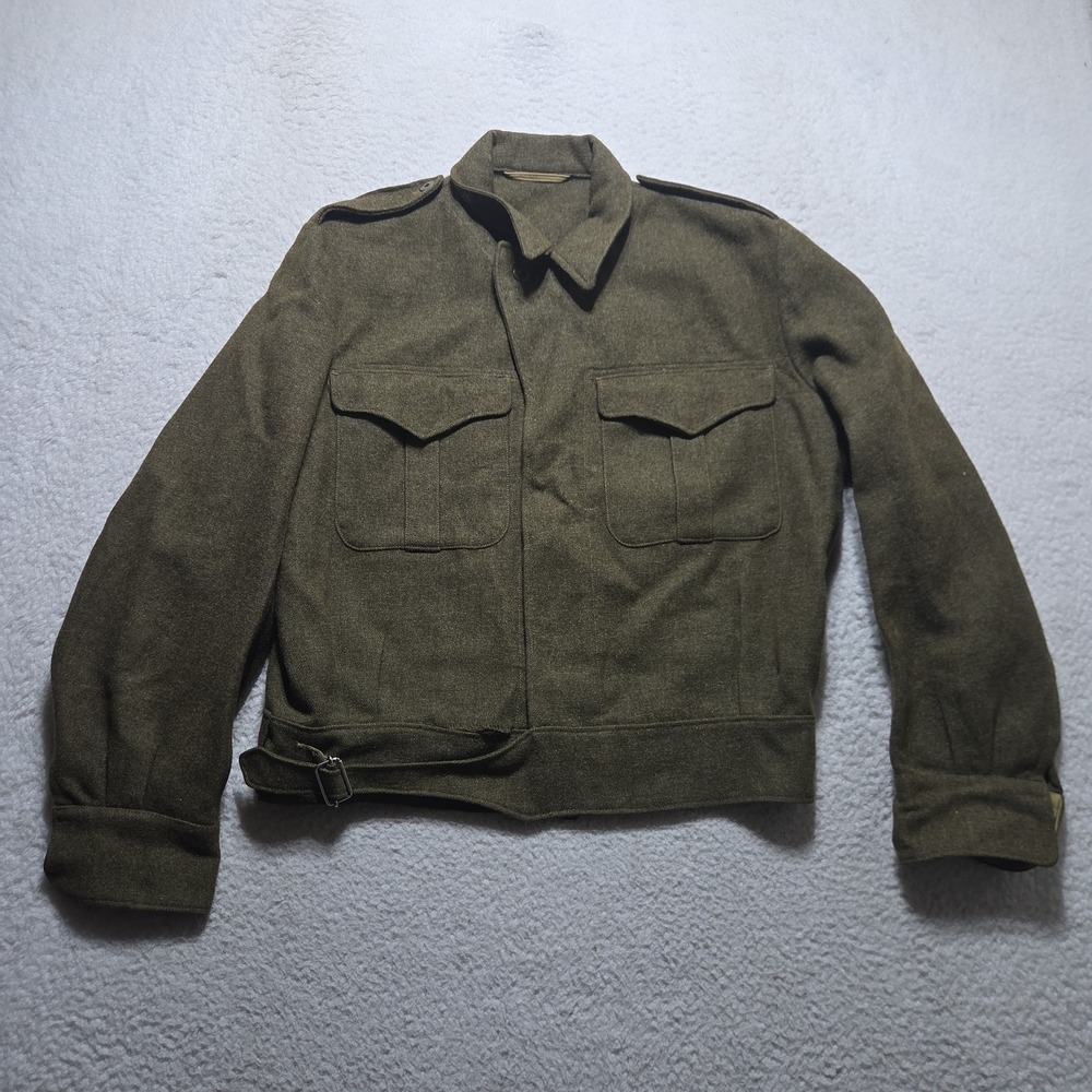 Vintage 1952 British Army Battle Dress Blouse Wool Military Jacket Size 18